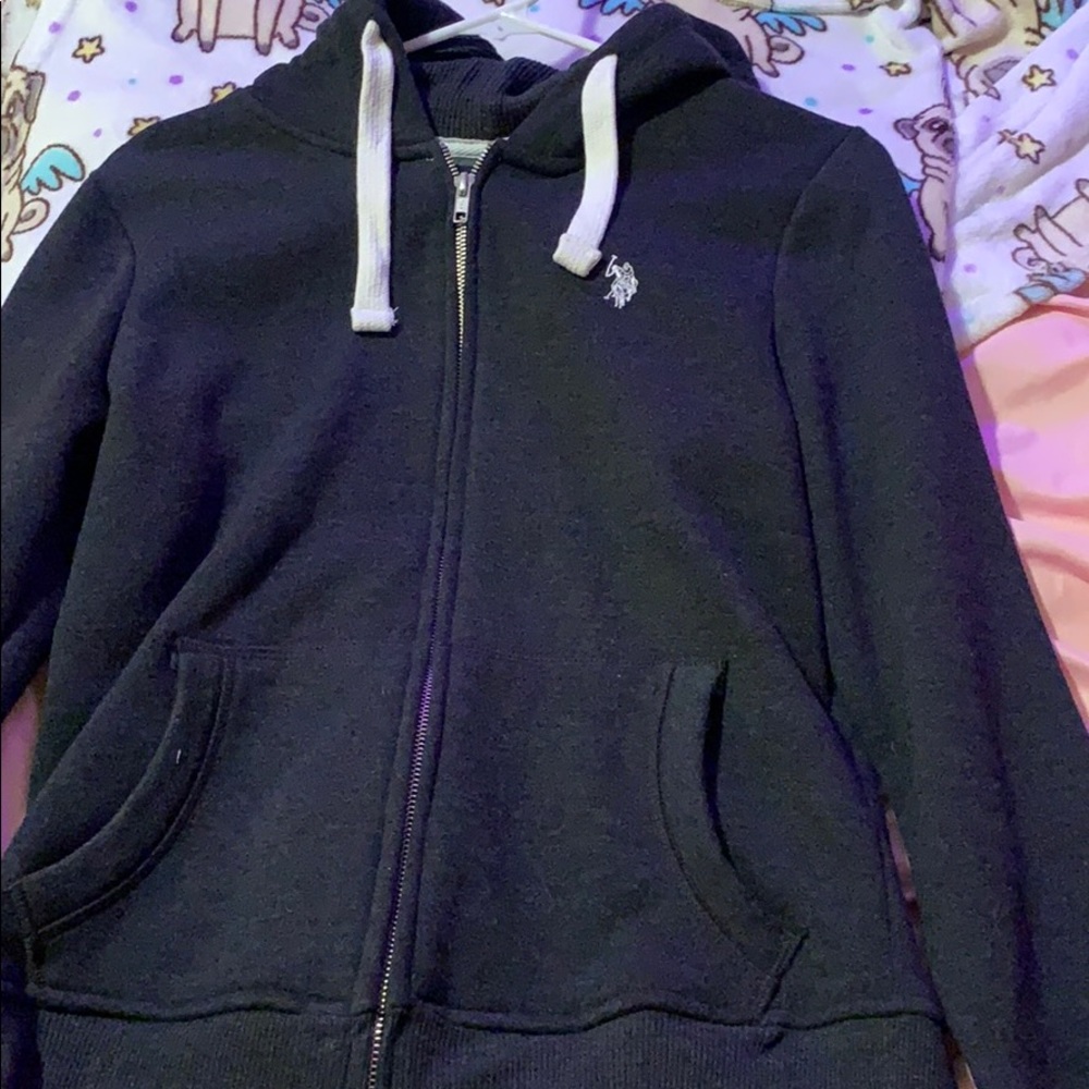 gray polo zip up hoodie